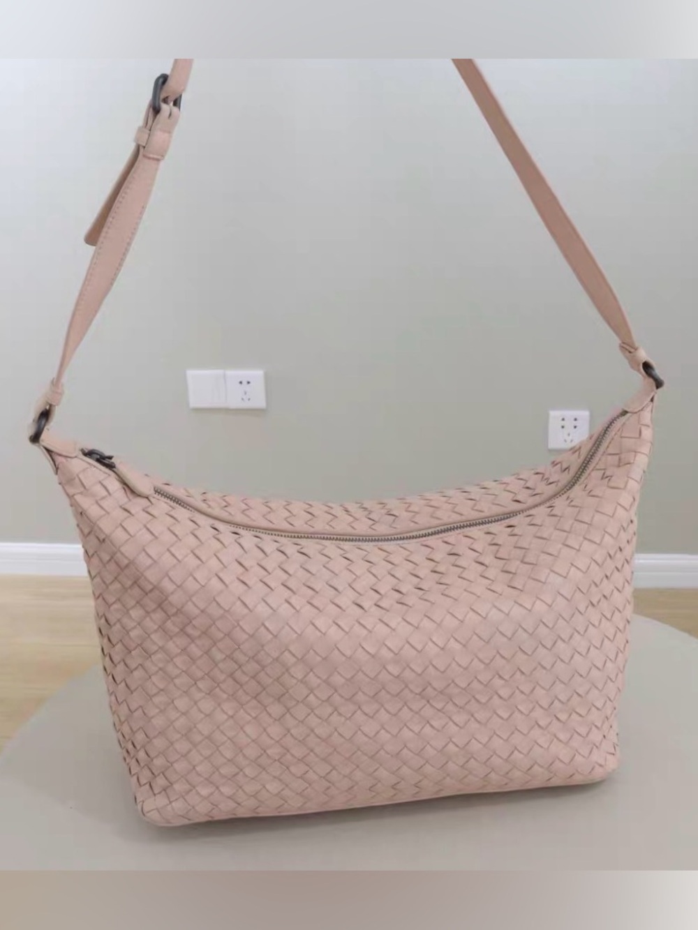 Bottega Veneta Blush Pink Intrecciato Shoulder Bag